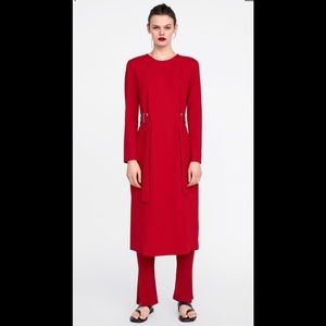 ZARA set:Dress with buck belt & Leggings with slit